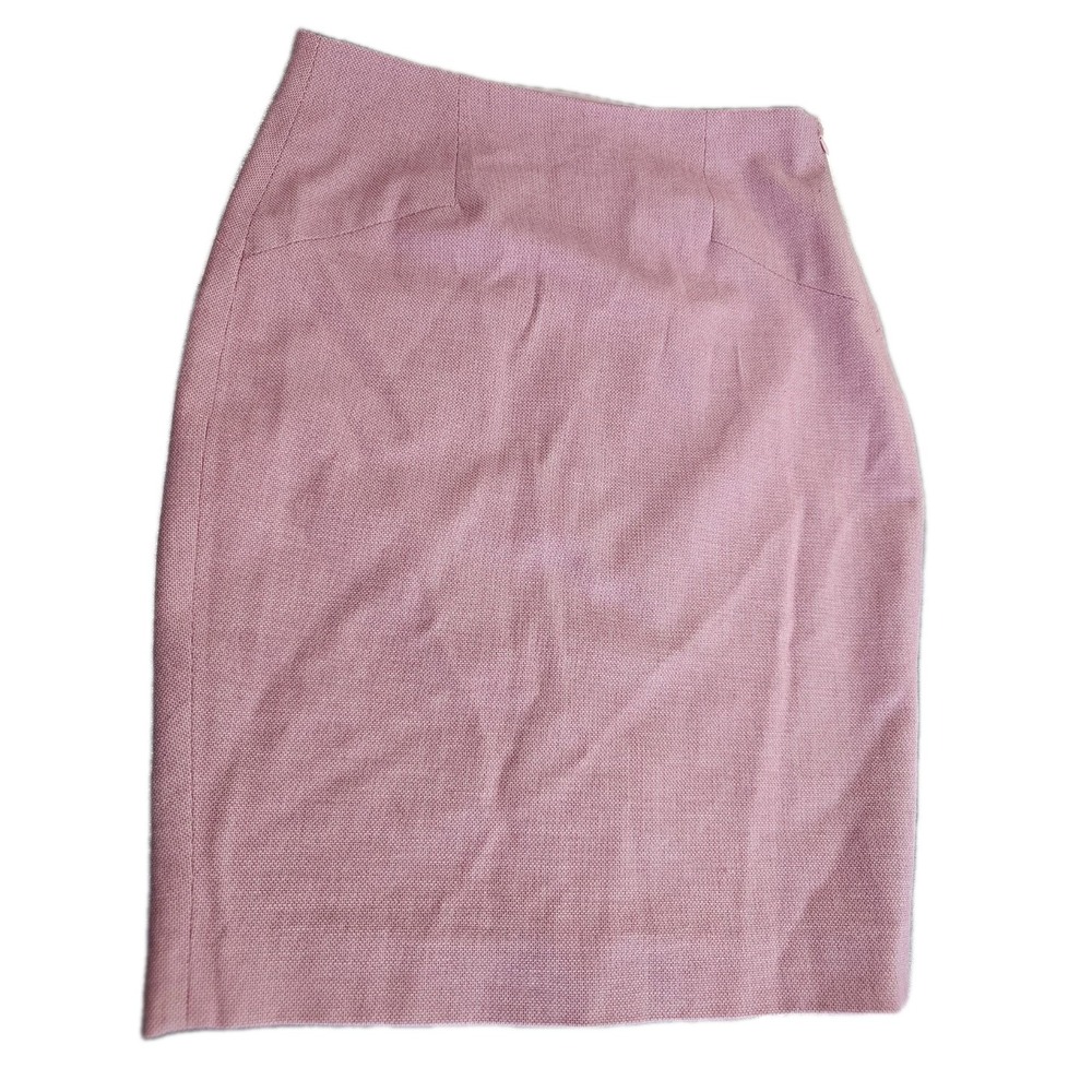 RW & CO Pink Wool Pencil Skirt Size 2, Zip Closure ON The Side, Slit Back